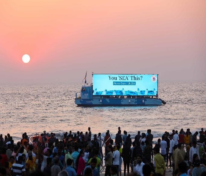 Juhu Beach LED Vessel at sunset