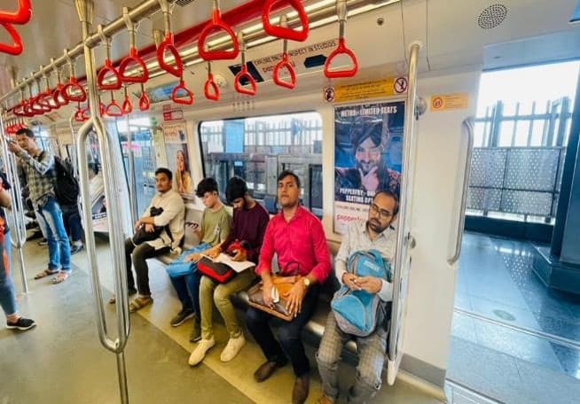 Metro inside coach panel ads